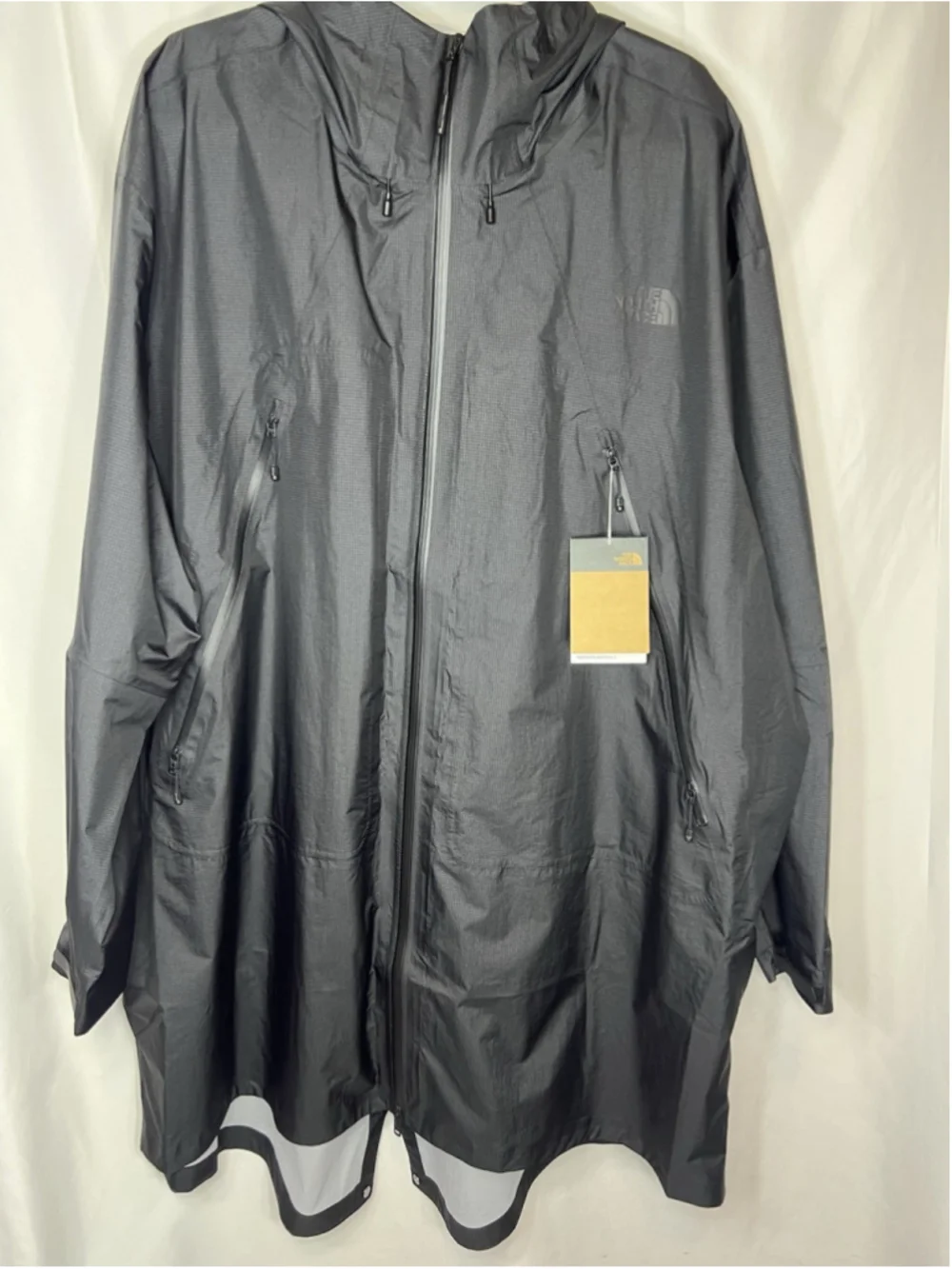 The North Face Men’s XXL Packable LT Rain Parka Jacket Black Hiking Travel